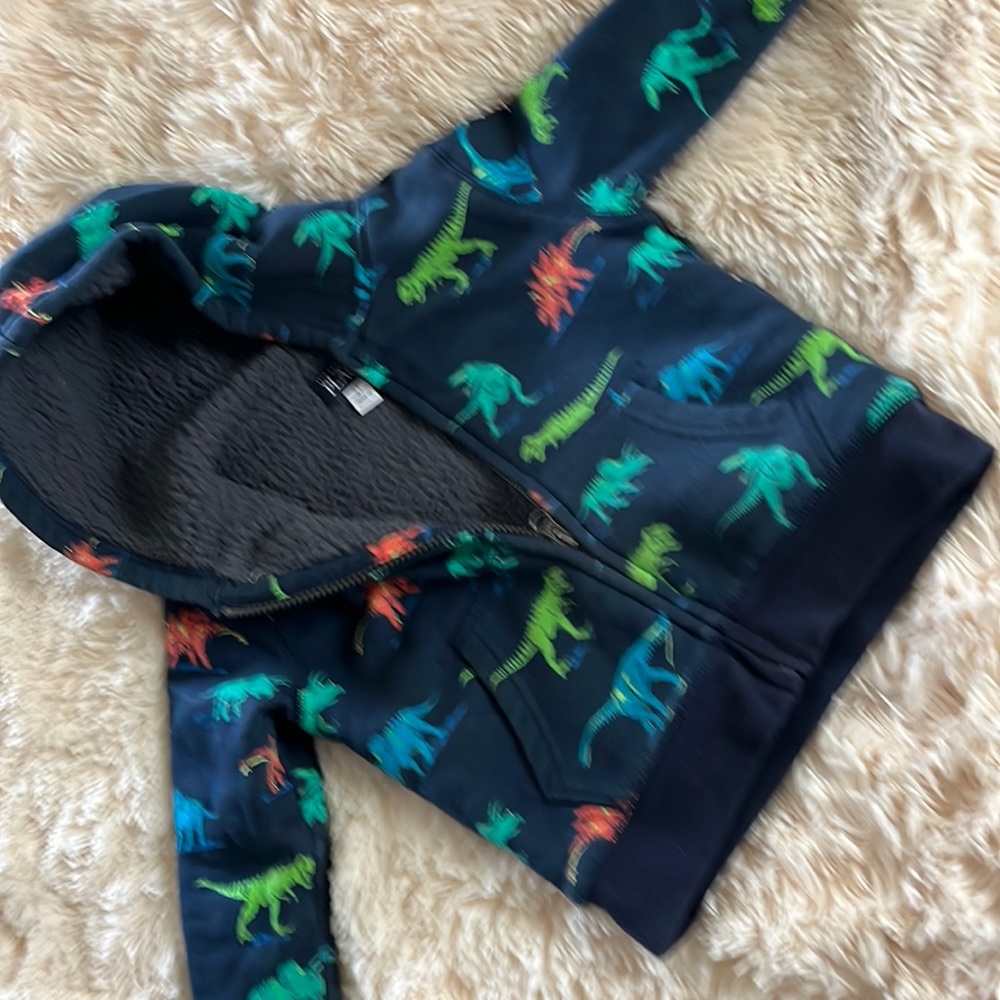 Kids dinosaur sweat jacket with fleece inside size 3T